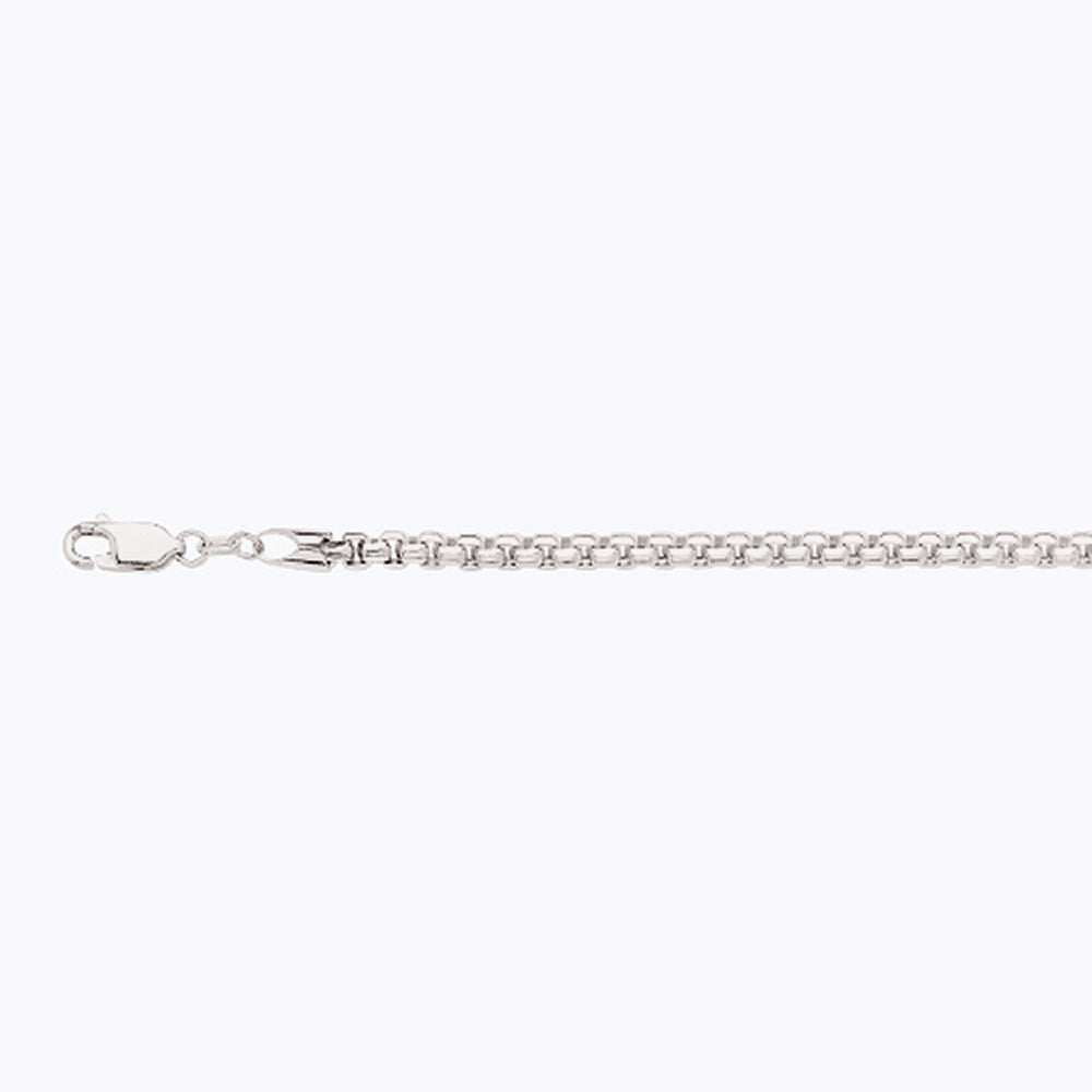 10K 3.5MM WHITE GOLD VENETIAN BOX 24" CHAIN NECKLACE (AVAILABLE IN LENGTHS 7" - 30")