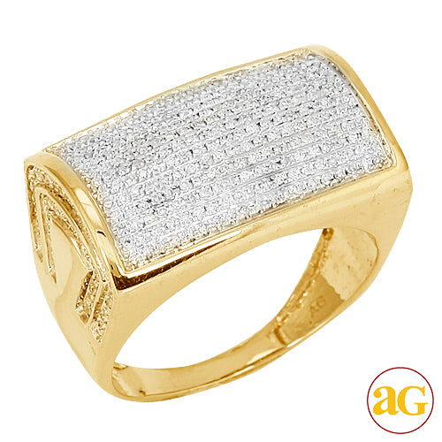 10KY 0.85CTW DIAMOND MENS RING