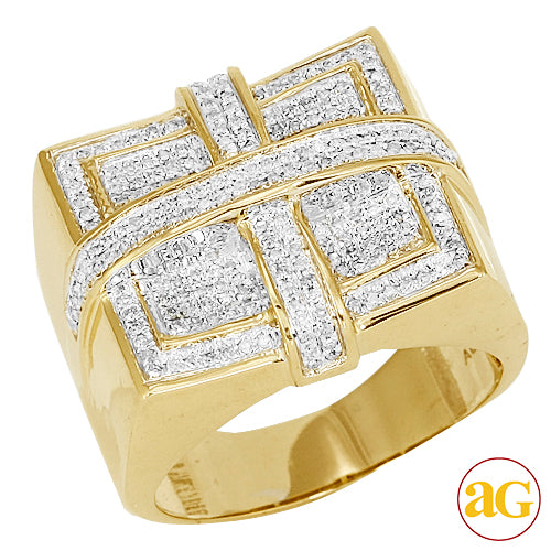 10KY 0.65CTW DIAMOND MENS RING