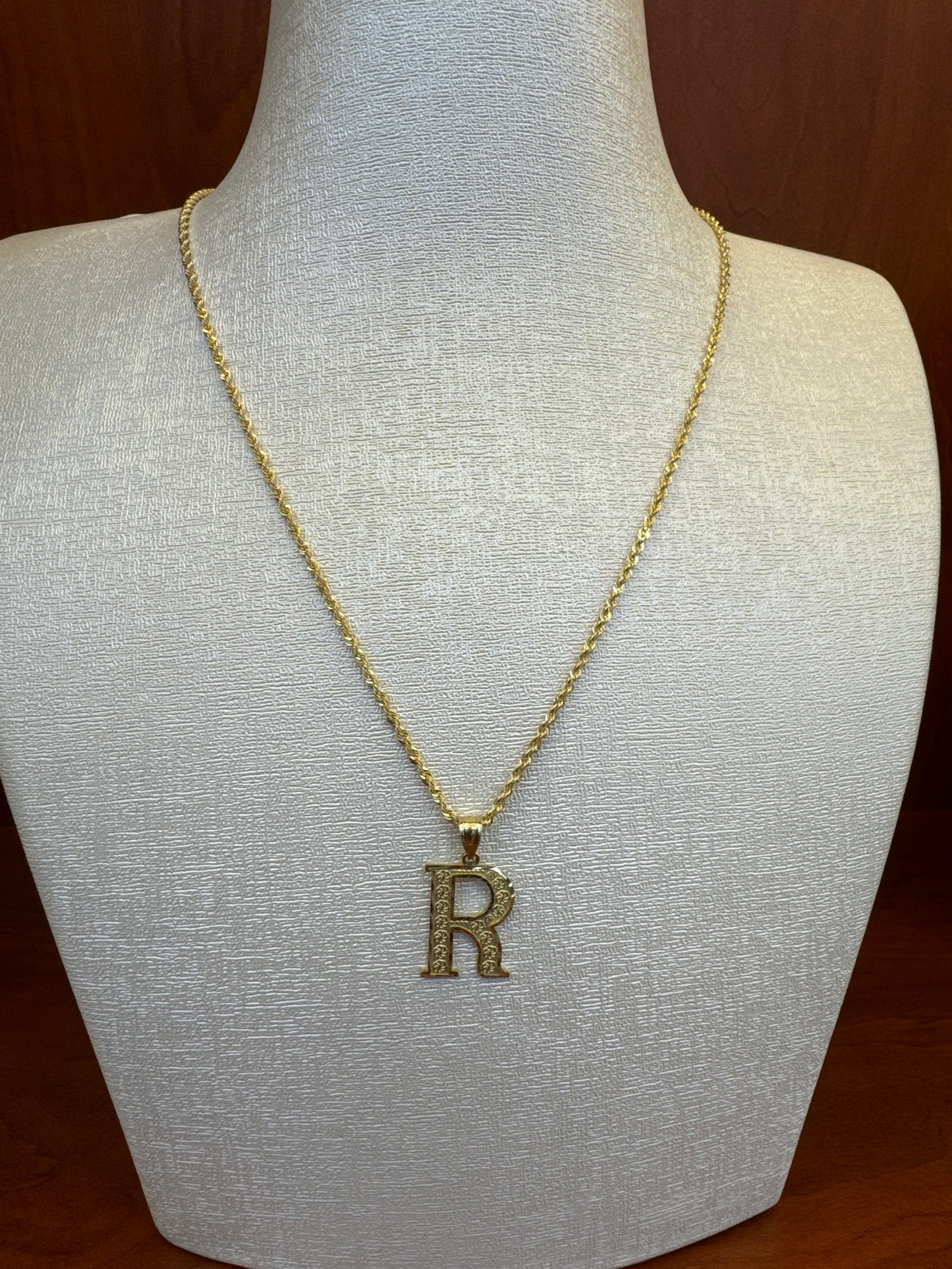 14k rope chain 22inc 10k intal pendent R