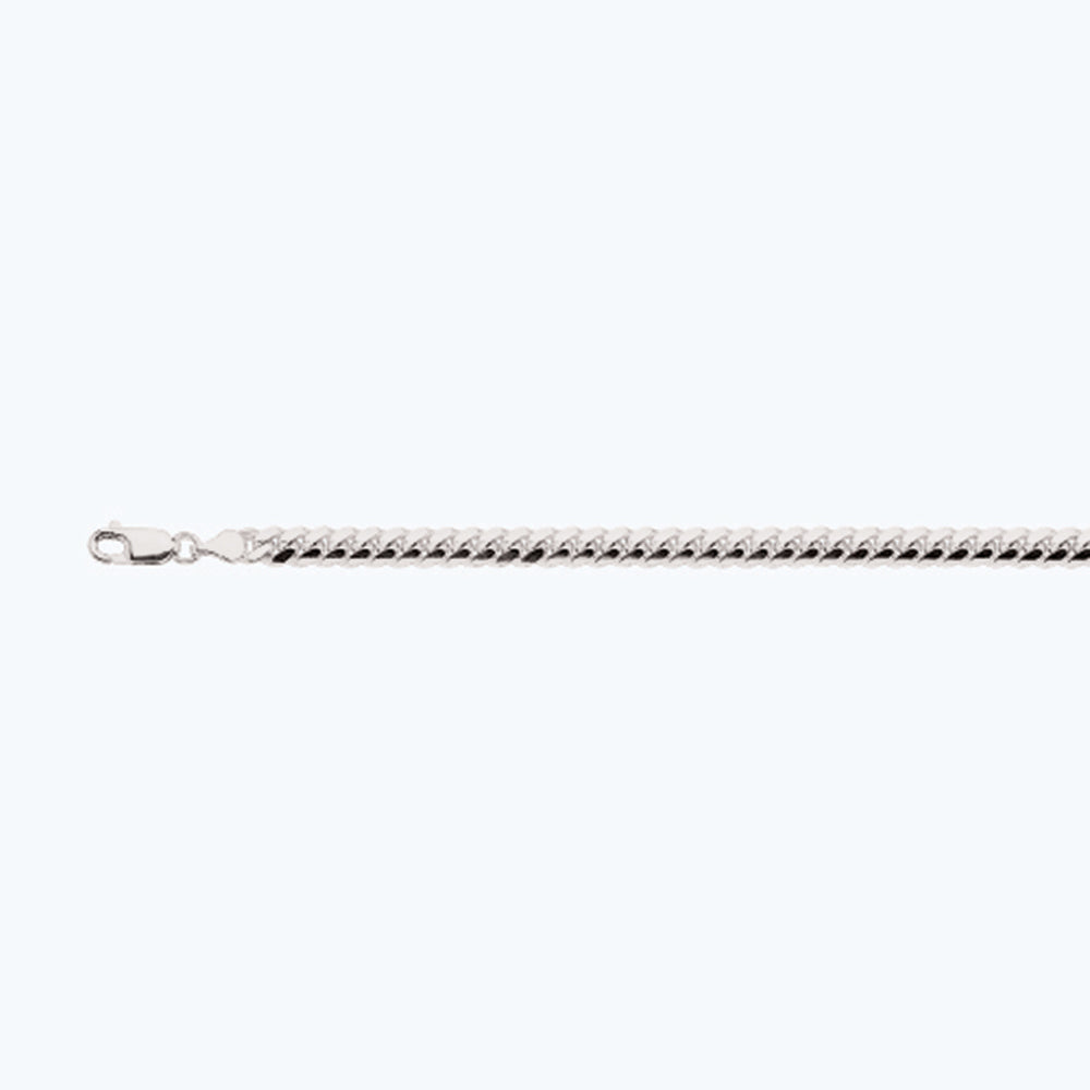 14K 5MM WHITE GOLD SOLID MIAMI CUBAN 18" CHAIN NECKLACE (AVAILABLE IN LENGTHS 7" - 30")