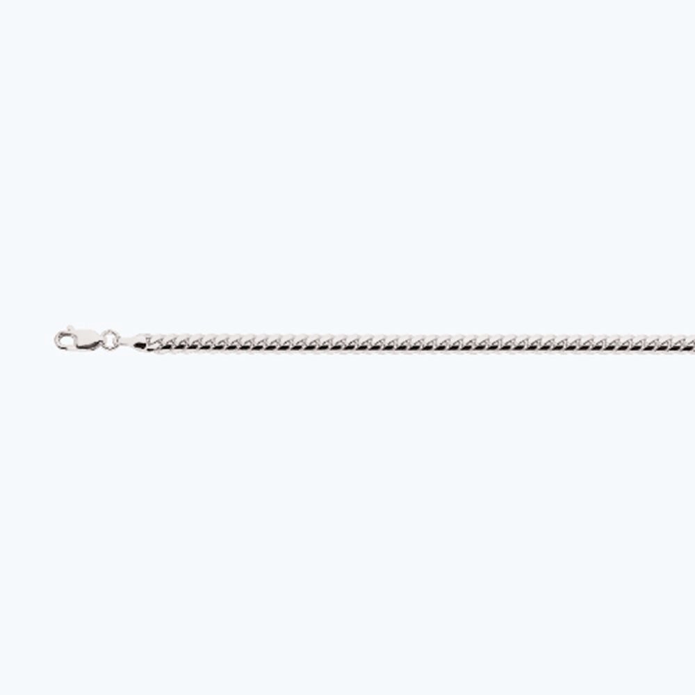 14K 4MM WHITE GOLD SOLID MIAMI CUBAN 28" CHAIN NECKLACE (AVAILABLE IN LENGTHS 7" - 30")