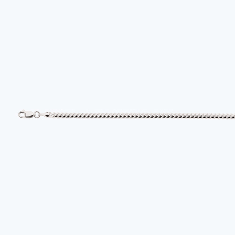 14K 3.5MM WHITE GOLD SOLID MIAMI CUBAN 16" CHAIN NECKLACE (AVAILABLE IN LENGTHS 7" - 30")