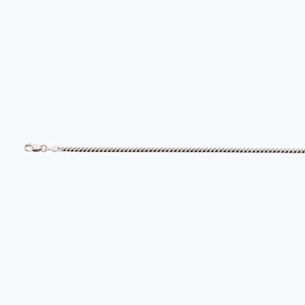 14K 2.5MM WHITE GOLD SOLID MIAMI CUBAN 22" CHAIN NECKLACE (AVAILABLE IN LENGTHS 7" - 30")