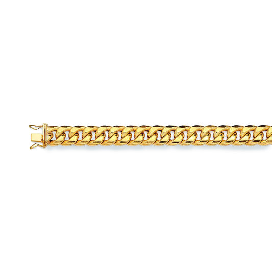 14K 11MM YELLOW GOLD HOLLOW MIAMI CUBAN 16" CHAIN NECKLACE (AVAILABLE IN LENGTHS 7" - 30")