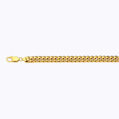10K 7.5MM YELLOW GOLD HOLLOW MIAMI CUBAN 24" CHAIN NECKLACE (AVAILABLE IN LENGTHS 7" - 30")