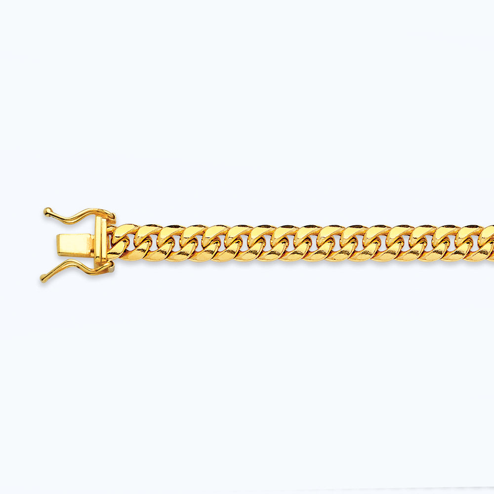 10K 5.5MM YELLOW GOLD HOLLOW MIAMI CUBAN 8.5" CHAIN BRACELET (AVAILABLE IN LENGTHS 7" - 30")