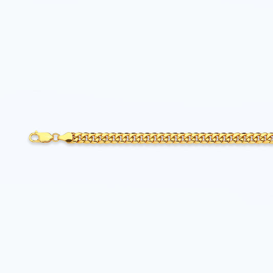 10K 3MM YELLOW GOLD HOLLOW MIAMI CUBAN 7" CHAIN BRACELET (AVAILABLE IN LENGTHS 7" - 30")