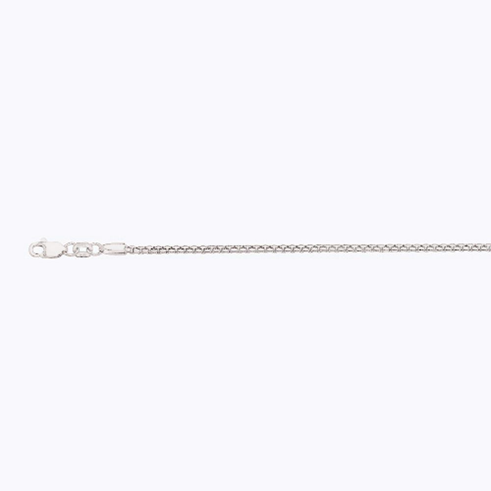 14K 2MM WHITE GOLD VENETIAN BOX 28" CHAIN NECKLACE (AVAILABLE IN LENGTHS 7" - 30")