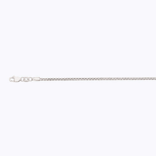 14K 2MM WHITE GOLD VENETIAN BOX 8" CHAIN BRACELET (AVAILABLE IN LENGTHS 7" - 30")