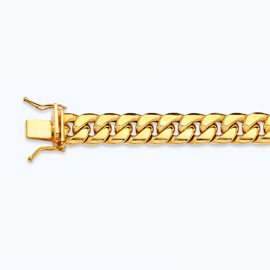 10K 8.5MM YELLOW GOLD HOLLOW MIAMI CUBAN 16" CHAIN NECKLACE (AVAILABLE IN LENGTHS 7" - 30")