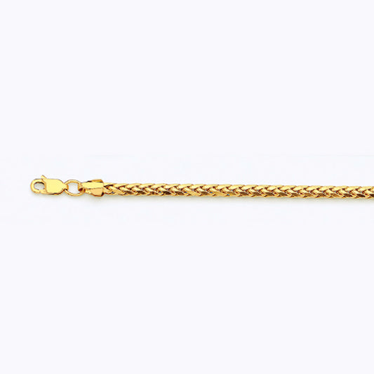 14K 3MM YELLOW GOLD PALM 9" CHAIN BRACELET (AVAILABLE IN LENGTHS 7" - 30")