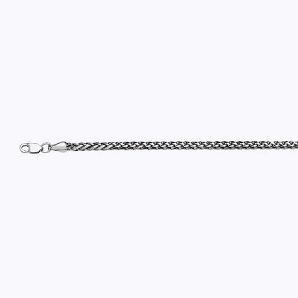 14K 2.5MM WHITE GOLD PALM 8" CHAIN BRACELET (AVAILABLE IN LENGTHS 7" - 30")