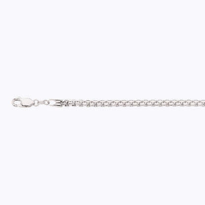 10K 3.5MM WHITE GOLD VENETIAN BOX 28" CHAIN NECKLACE (AVAILABLE IN LENGTHS 7" - 30")