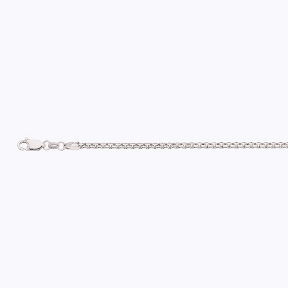 14K 2.5MM WHITE GOLD VENETIAN BOX 18" CHAIN NECKLACE (AVAILABLE IN LENGTHS 7" - 30")