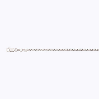 14K 2.5MM WHITE GOLD VENETIAN BOX 20" CHAIN NECKLACE (AVAILABLE IN LENGTHS 7" - 30")
