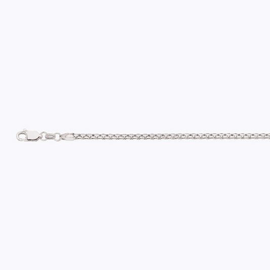 14K 2.5MM WHITE GOLD VENETIAN BOX 7.5" CHAIN BRACELET (AVAILABLE IN LENGTHS 7" - 30")