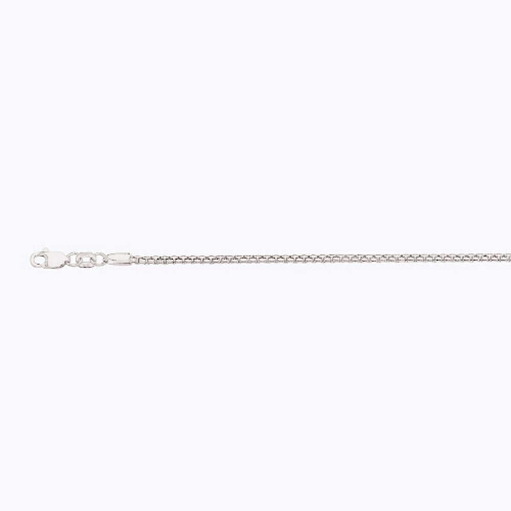 14K 1.5MM WHITE GOLD VENETIAN BOX 28" CHAIN NECKLACE (AVAILABLE IN LENGTHS 7" - 30")