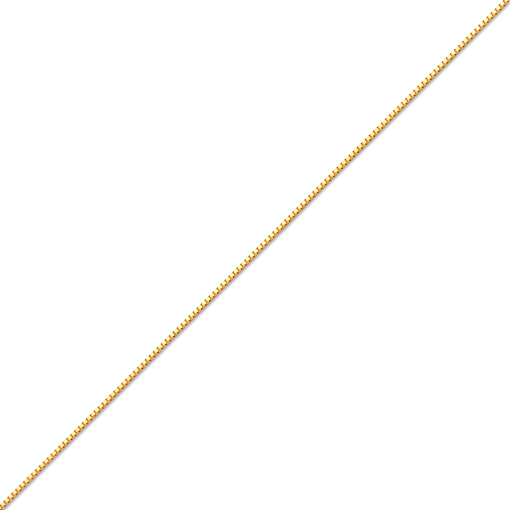 14K YELLOW GOLD BOX 078 GAUGE 16" CHAIN NECKLACE (AVAILABLE IN LENGTHS 7" - 30")