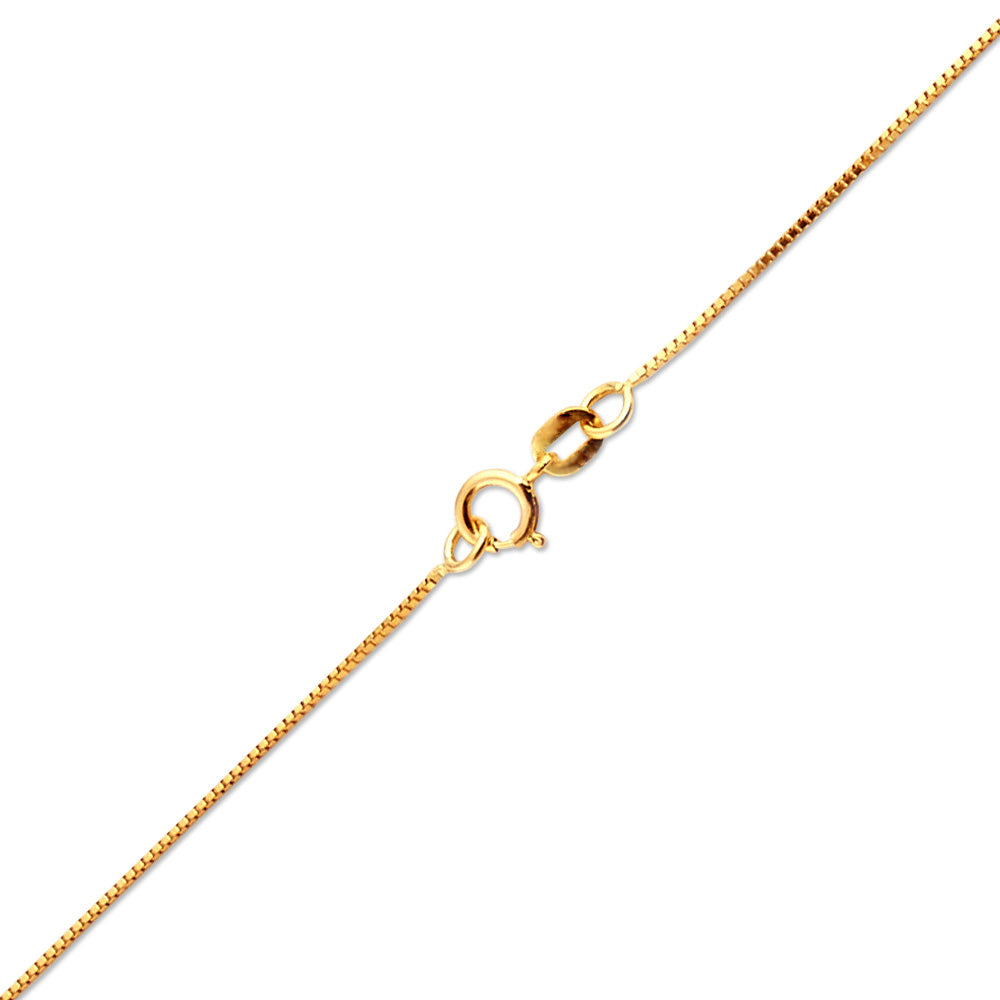 14K YELLOW GOLD BOX 050 GAUGE 16" CHAIN NECKLACE (AVAILABLE IN LENGTHS 7" - 30")