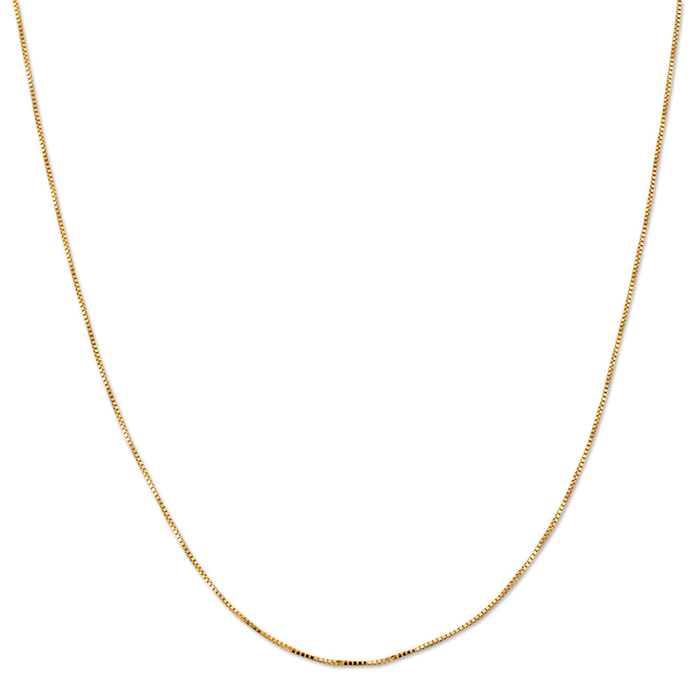 14K YELLOW GOLD BOX 058 GAUGE 16" CHAIN NECKLACE (AVAILABLE IN LENGTHS 7" - 30")