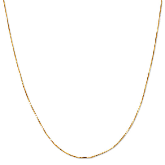 14K YELLOW GOLD BOX 050 GAUGE 16" CHAIN NECKLACE (AVAILABLE IN LENGTHS 7" - 30")