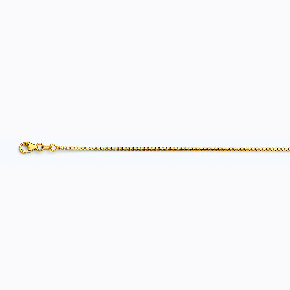 14K YELLOW GOLD BOX 078 GAUGE 16" CHAIN NECKLACE (AVAILABLE IN LENGTHS 7" - 30")