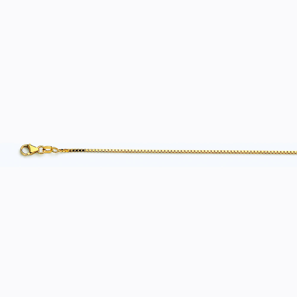 14K YELLOW GOLD BOX 068 GAUGE 16" CHAIN NECKLACE (AVAILABLE IN LENGTHS 7" - 30")