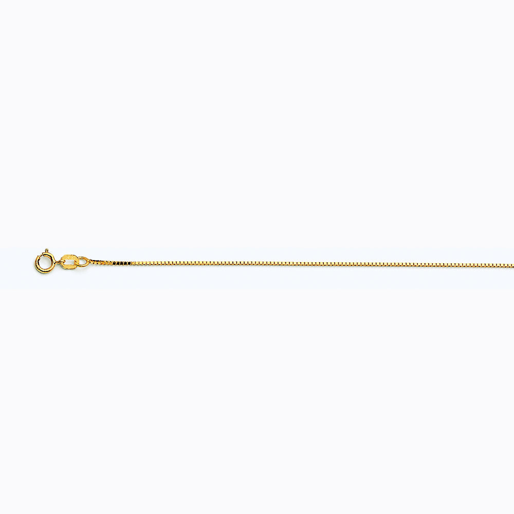 14K YELLOW GOLD BOX 050 GAUGE 16" CHAIN NECKLACE (AVAILABLE IN LENGTHS 7" - 30")