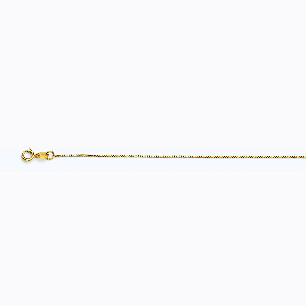 14K YELLOW GOLD BOX 040 GAUGE 16" CHAIN NECKLACE (AVAILABLE IN LENGTHS 7" - 30")