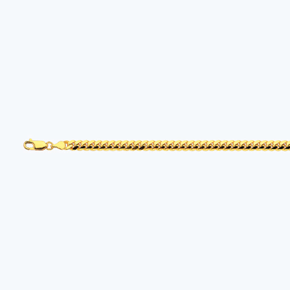 10K 5MM YELLOW GOLD SOLID MIAMI CUBAN 22" CHAIN NECKLACE (AVAILABLE IN LENGTHS 7" - 30")