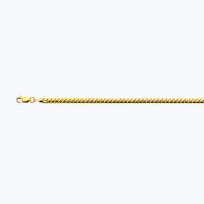 14K 4MM YELLOW GOLD SOLID MIAMI CUBAN 16" CHAIN NECKLACE (AVAILABLE IN LENGTHS 7" - 30")