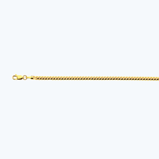 14K 3.5MM YELLOW GOLD SOLID MIAMI CUBAN 9" CHAIN BRACELET (AVAILABLE IN LENGTHS 7" - 30")