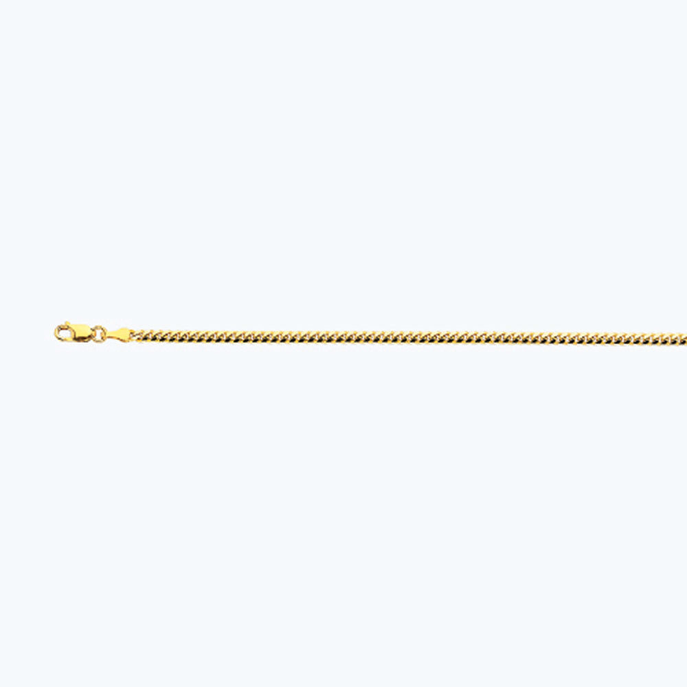 14K 2.5MM YELLOW GOLD SOLID MIAMI CUBAN 18" CHAIN NECKLACE (AVAILABLE IN LENGTHS 7" - 30")