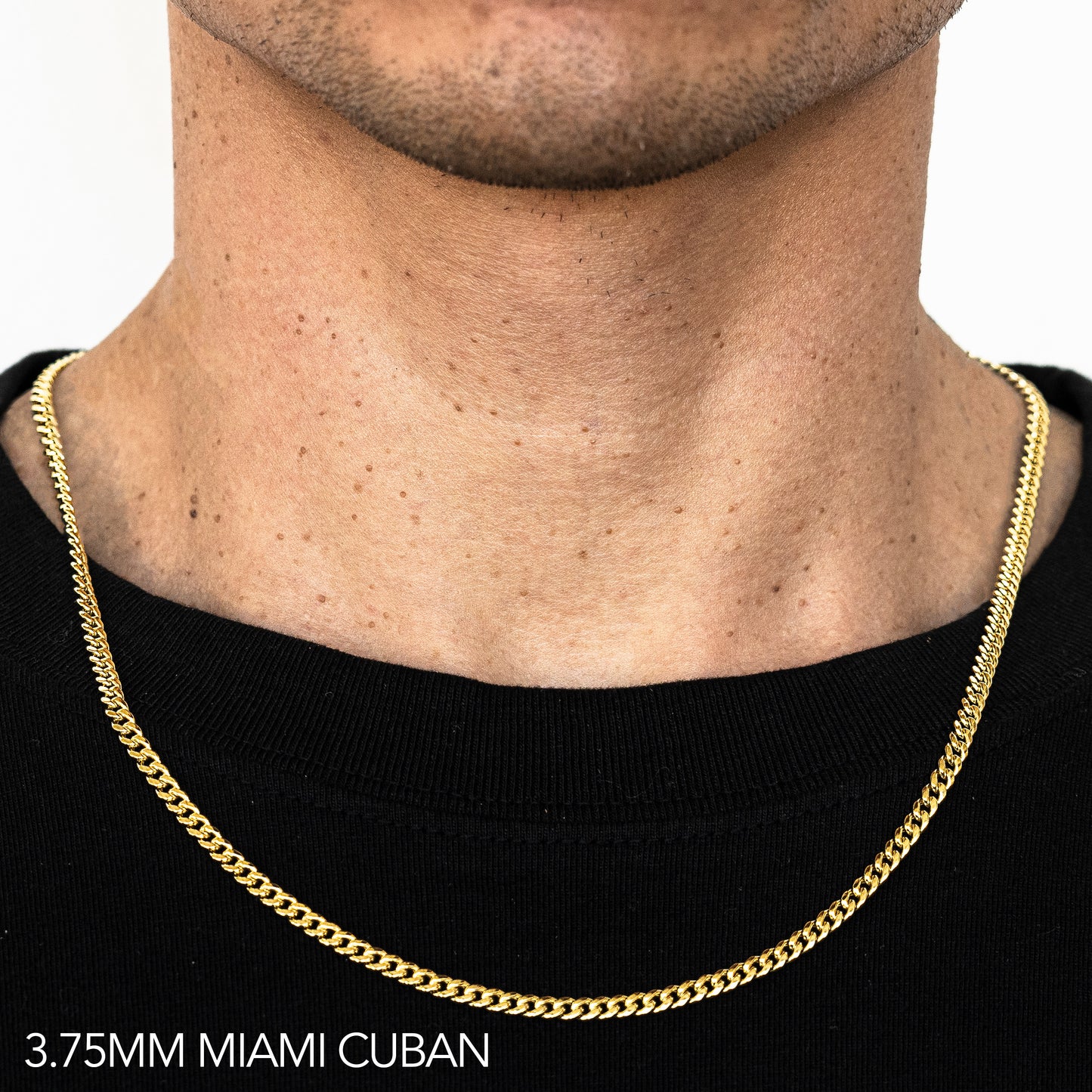 14K 3.75MM YELLOW GOLD HOLLOW MIAMI CUBAN 28" CHAIN NECKLACE (AVAILABLE IN LENGTHS 7" - 30")