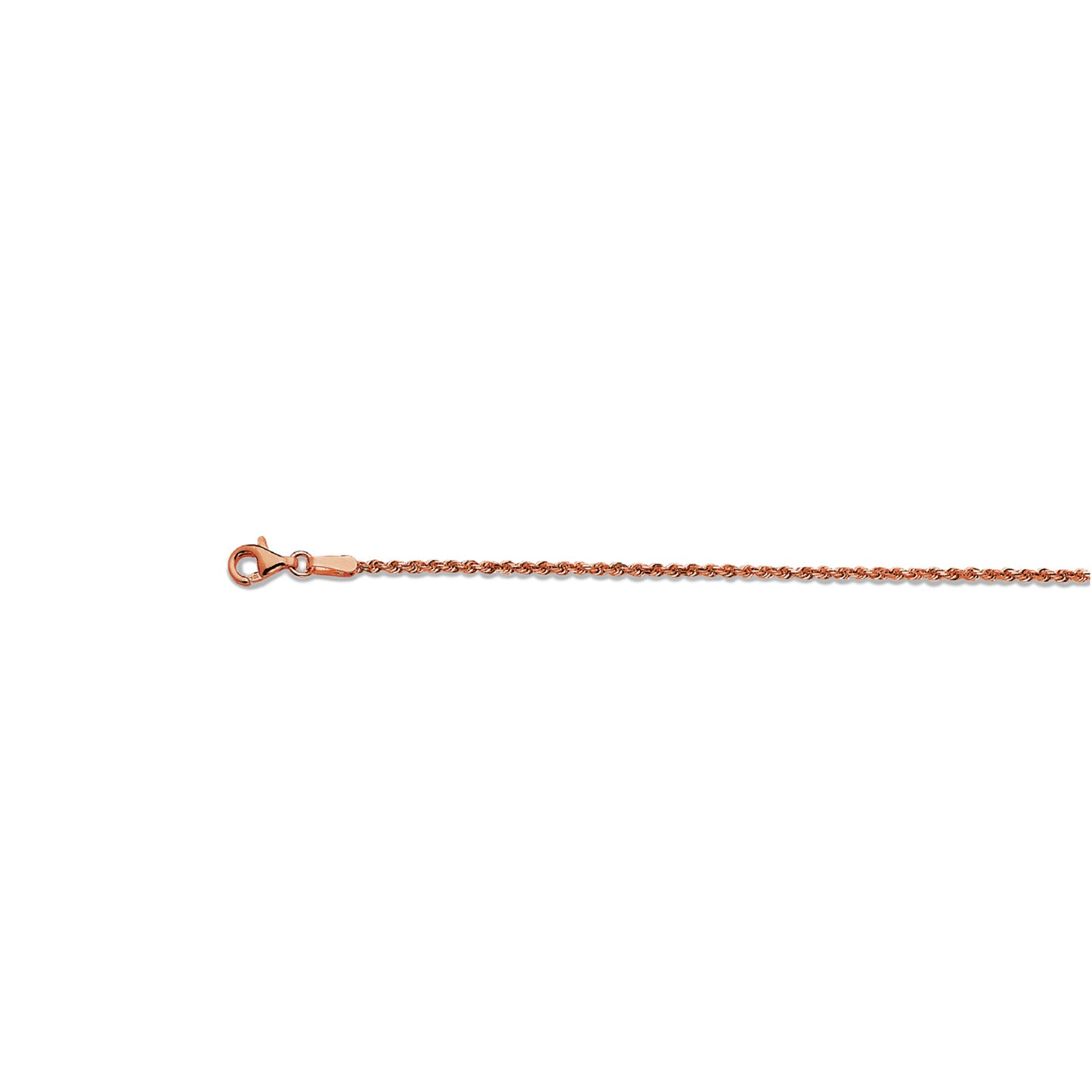 14K 1.5MM ROSE GOLD SOLID DC ROPE 24" CHAIN NECKLACE (AVAILABLE IN LENGTHS 7" - 30")