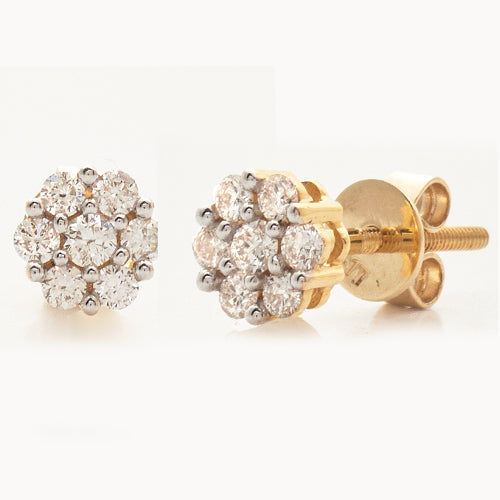 10KY 0.33CTW DIA FLOWER EARRINGS