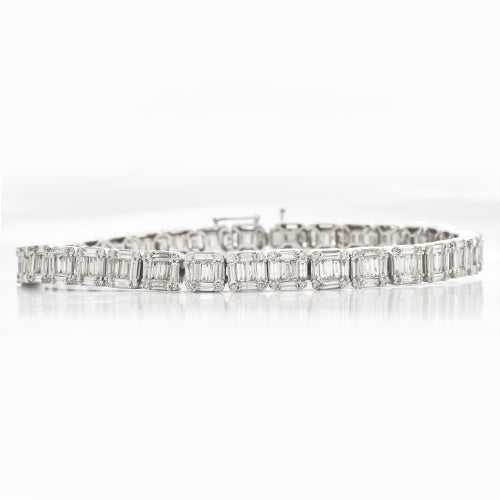 14KW 9.15CTW BAGUETTE DIAMOND BRACELET