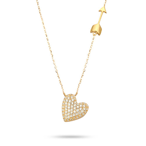 14KY 0.25CTW DIAMOND NECKLACE - HEART AND ARROW