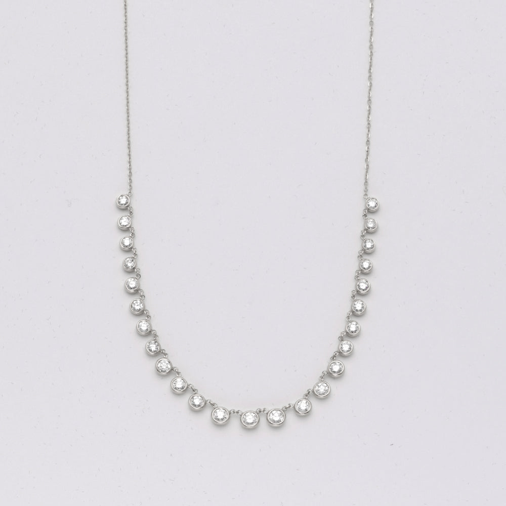 14KW 1.85CTW DIAMOND LOOSE BEZEL SET NECKLACE