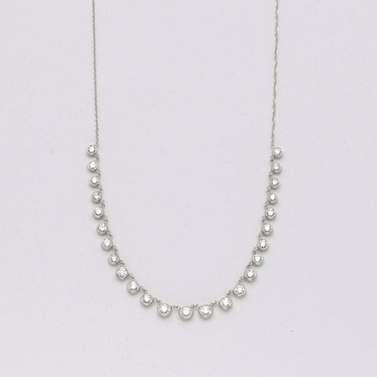 14KW 1.85CTW DIAMOND LOOSE BEZEL SET NECKLACE