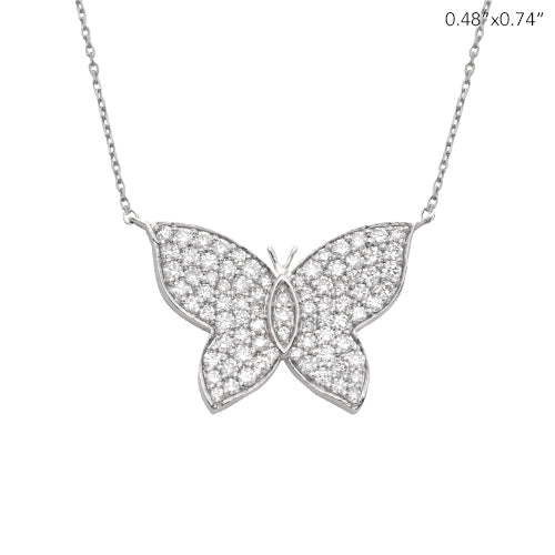 14KW 0.55CTW DIAMOND BUTTERFLY NECKLACE