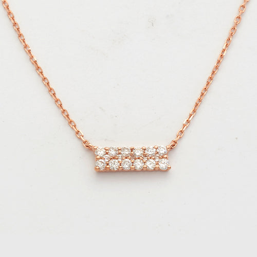 14KR 0.30CTW DIAMOND 2-ROW BAR NECKLACE