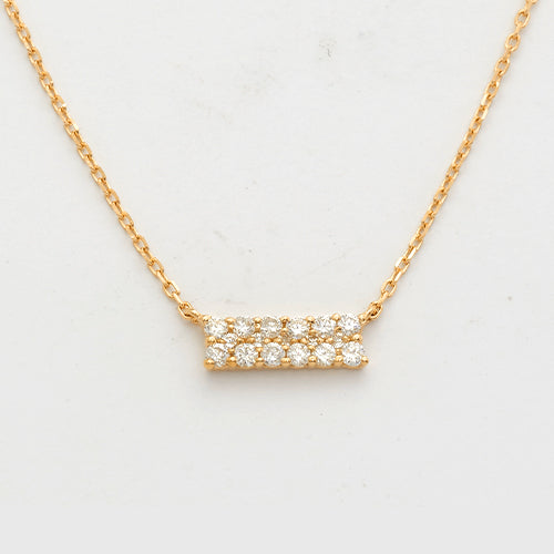 14KY 0.30CTW DIAMOND 2-ROW BAR NECKLACE