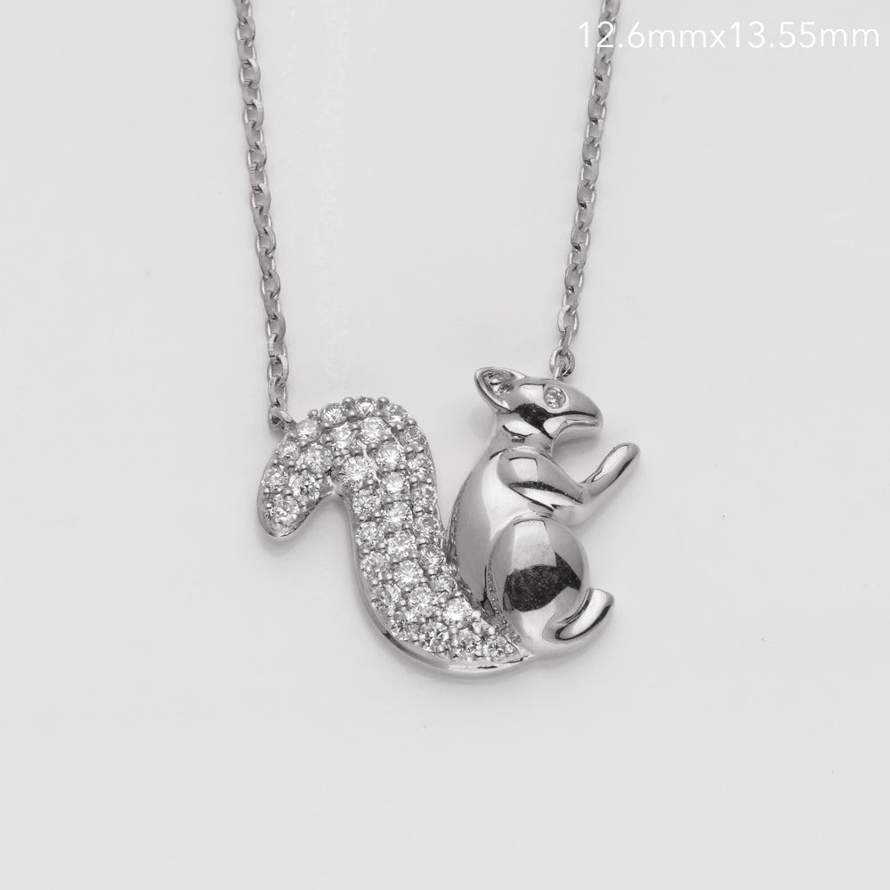 14KW 0.25CT DIAMOND SQUIRREL NECKLACE