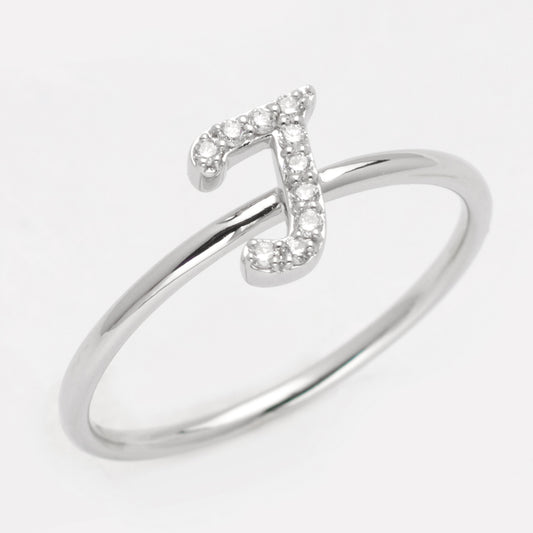 14KW 0.10CTW DIAMOND SMALL INITIAL RING